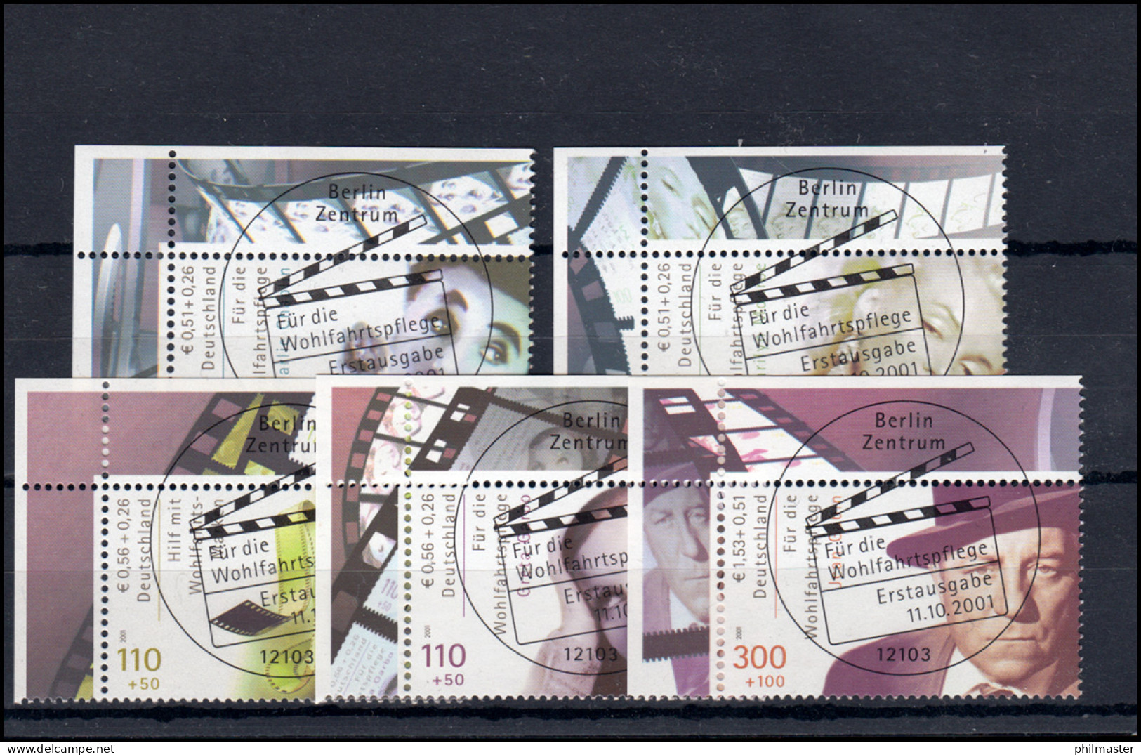 2218-2222A Filmschauspieler 2001: ER-Satz U.r. Vollstempel ESSt Berlin 11.10.01 - Used Stamps