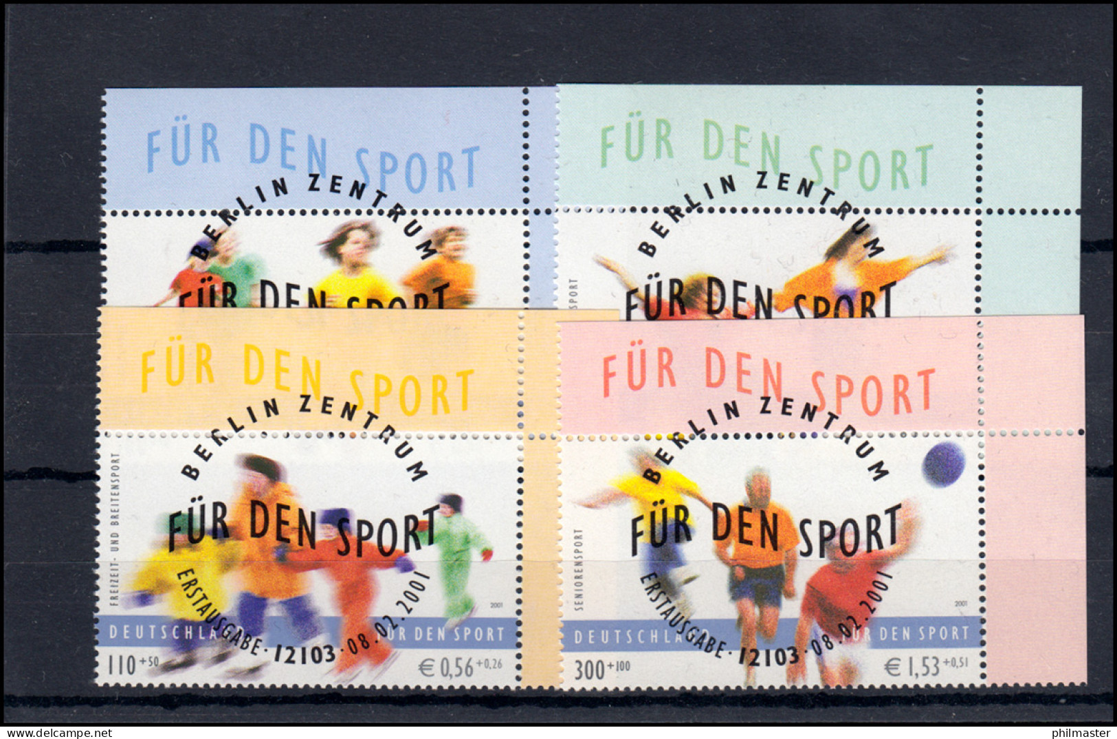 2165-2168 Breitensport / Volkssport: ER-Satz O.r. Vollstempel ESSt Berlin 8.2.01 - Used Stamps