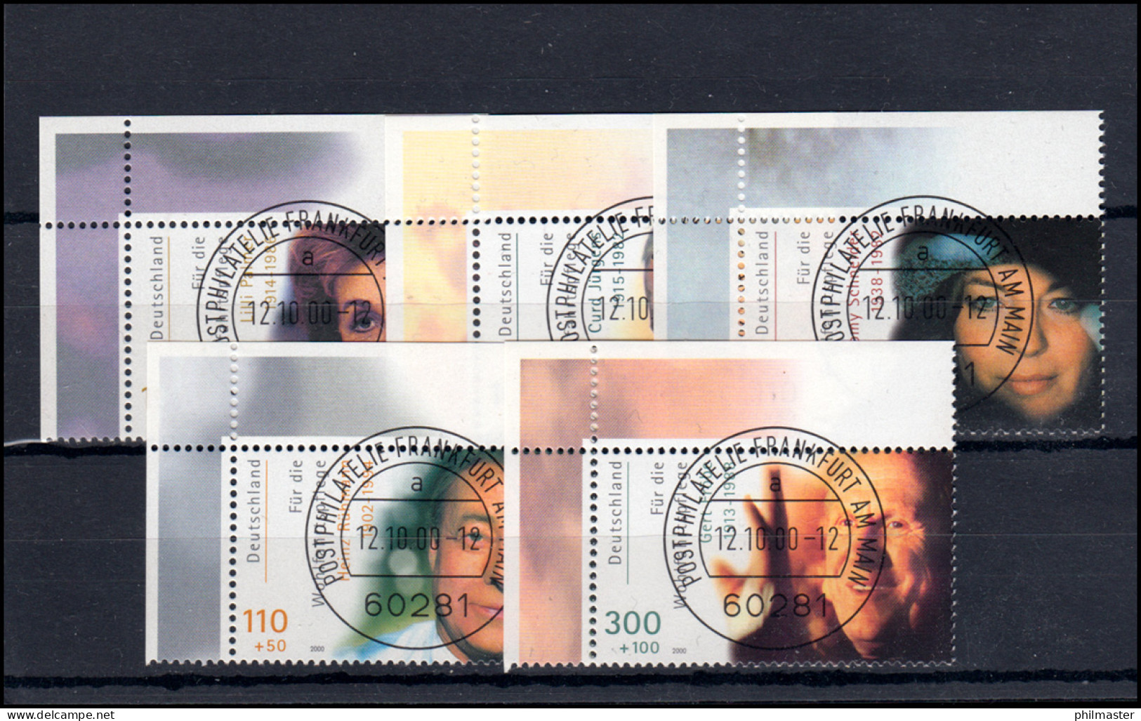 2143-2147 Filmschauspieler 2000: ER-Satz O.l. Mit Voll-O VS Frankfurt/Main ET-O  - Used Stamps