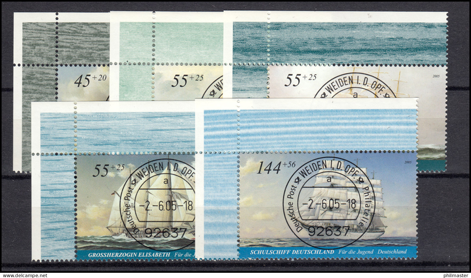 2464-2468 Jugend Großsegler 2005: ER-Satz O.l. Vollstempel VS Frankfurt/M. ET-O - Used Stamps