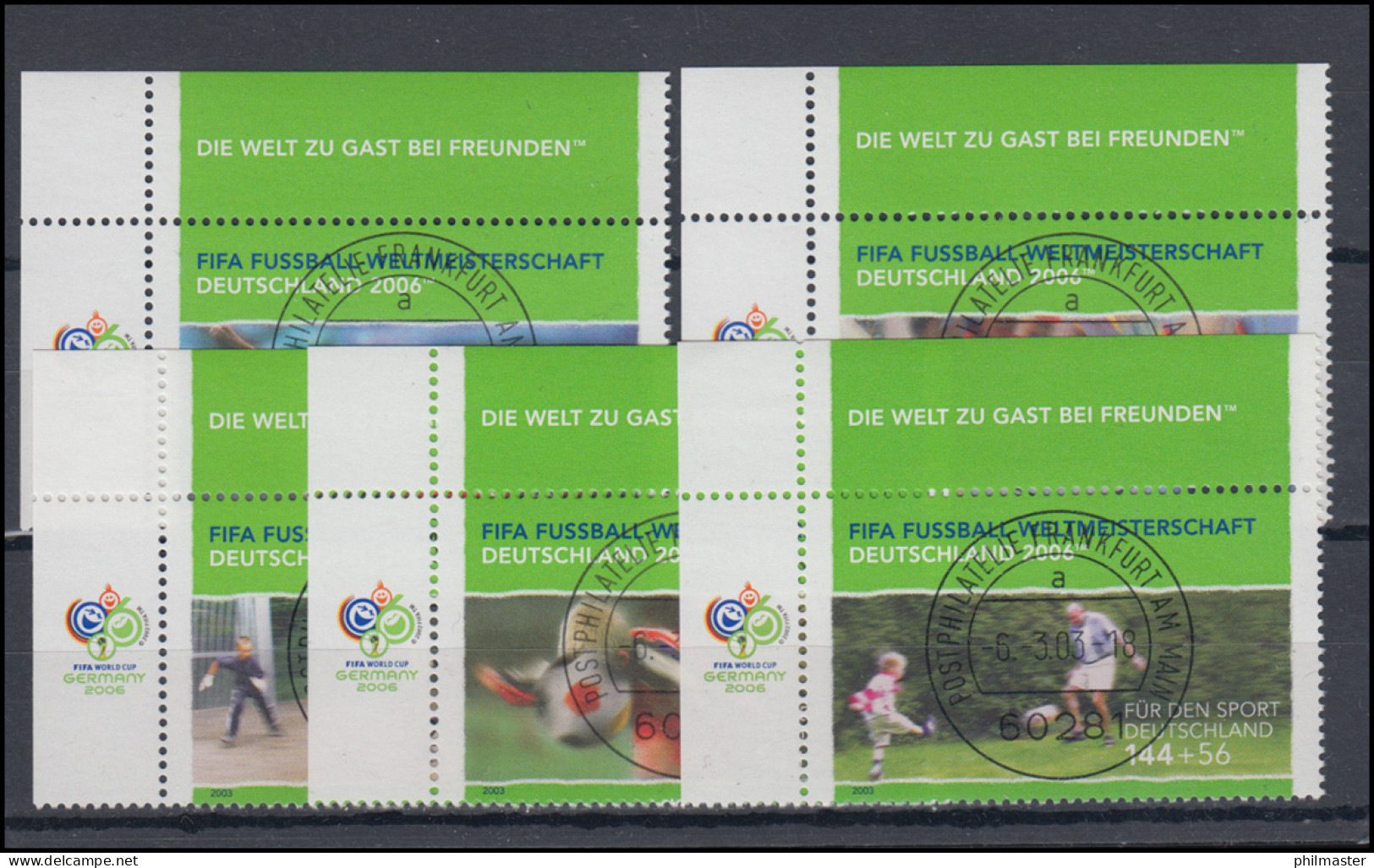 2324-2328 Sporthilfe Fußball-WM: ER-Satz O.l. Vollstempel VS Frankfurt/Main ET-O - Used Stamps