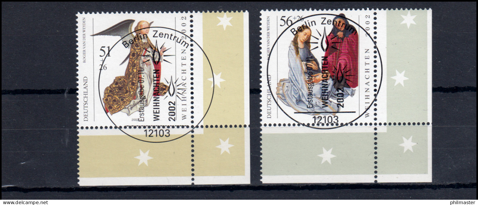 2285-2286 Weihnachten 2002: ER-Satz Unten Rechts Vollstempel ESSt Berlin - Used Stamps