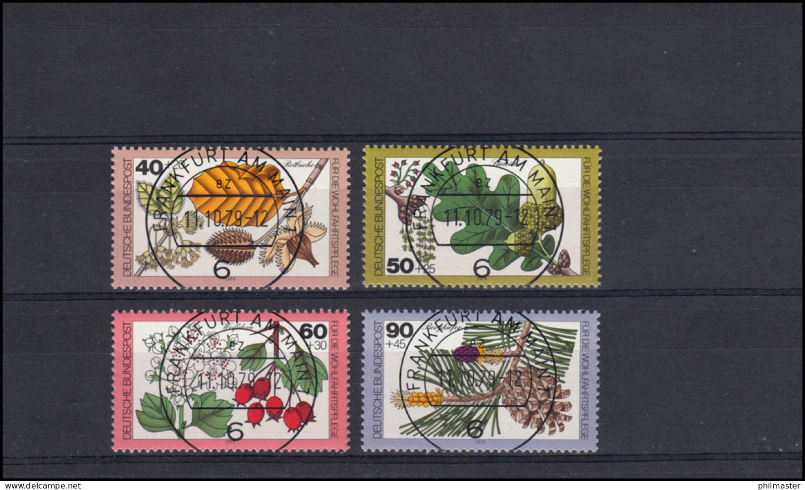 1024-1027 Blätter, Blüten, Früchte Des Waldes, Satz Voll-O Der VS Frankfurt 1979 - Used Stamps