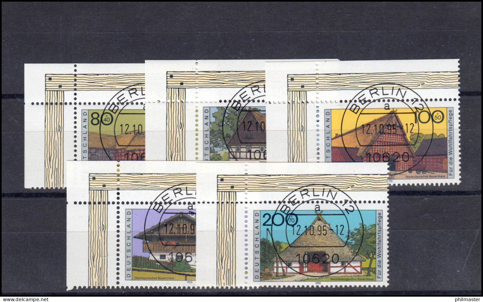 1819-1823 Bauernhäuser In Deutschland 1995: ER-Satz O.l. Voll-O VS Berlin ET-O - Used Stamps