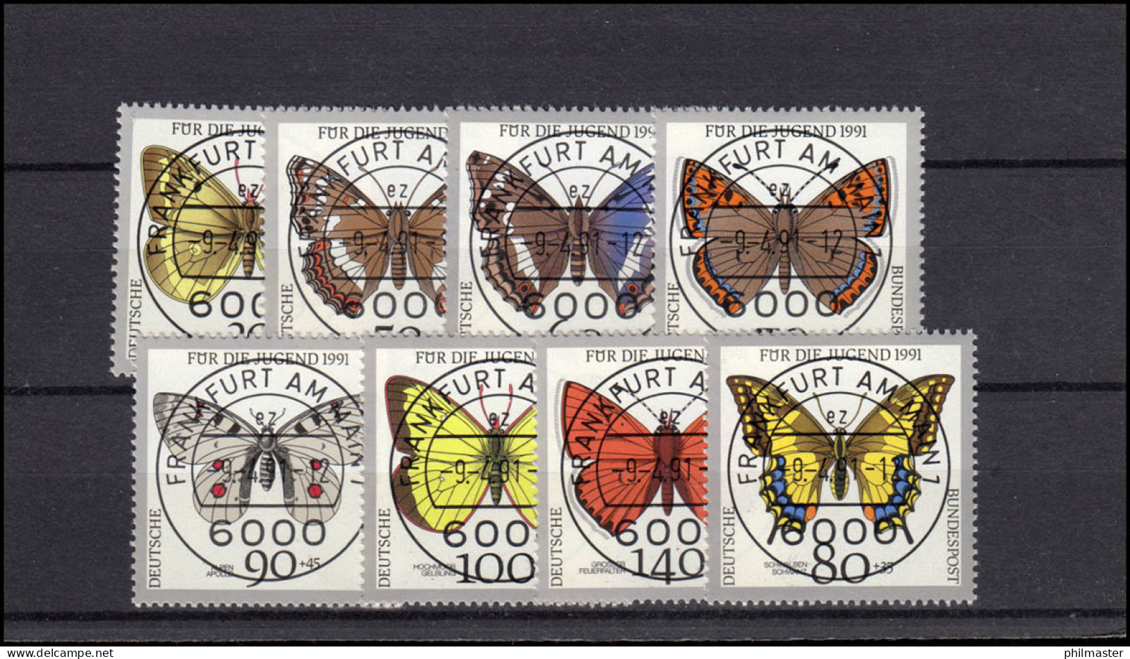 1512-1519 Gefährdete Schmetterlinge: Satz Mit Voll-O Der VS Frankfurt/Main ET-O - Gebruikt