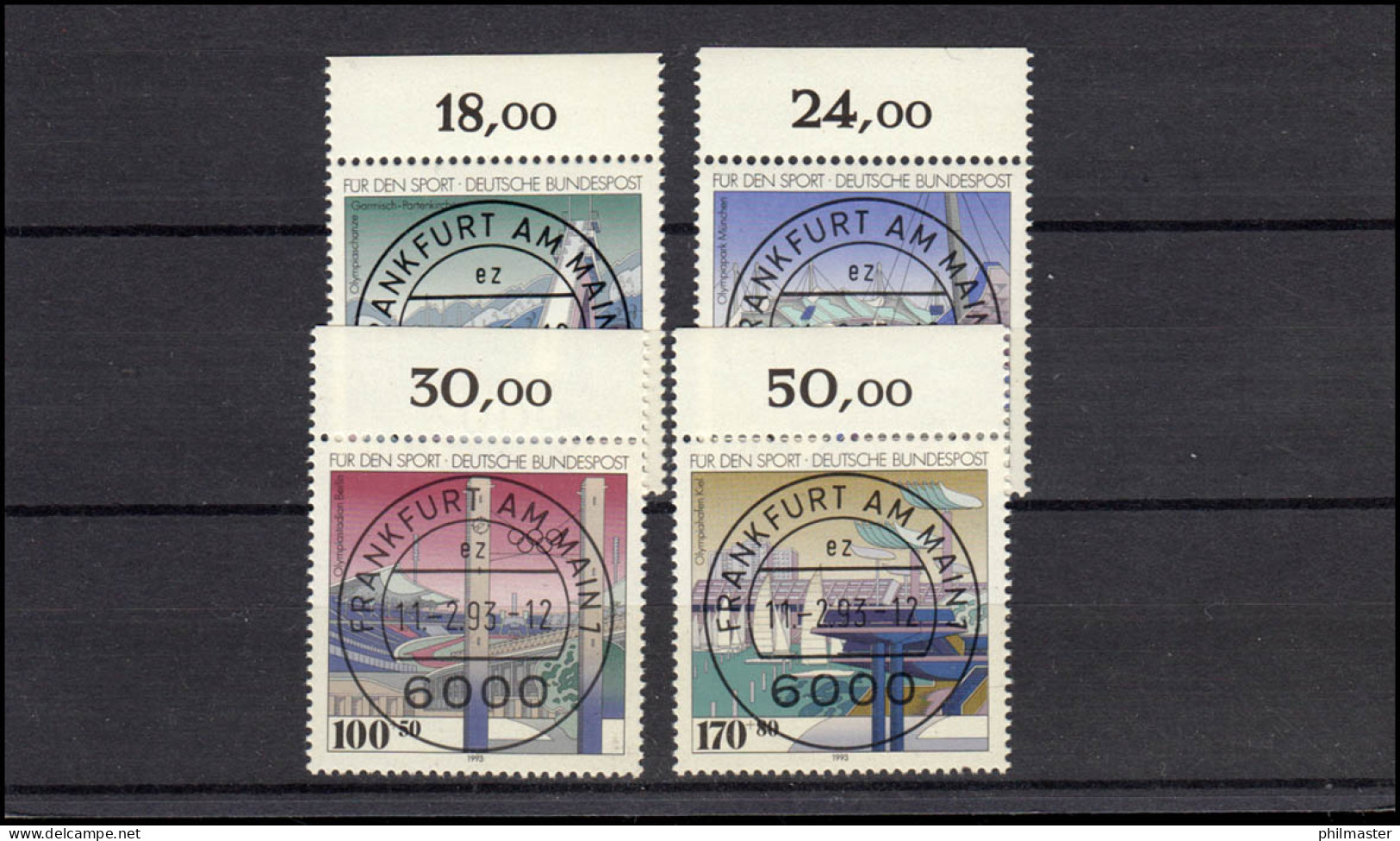 1650-1653 Olympia Sportstätten In Deutschland: OR-Satz Voll-O VS Frankfurt ET-O - Used Stamps