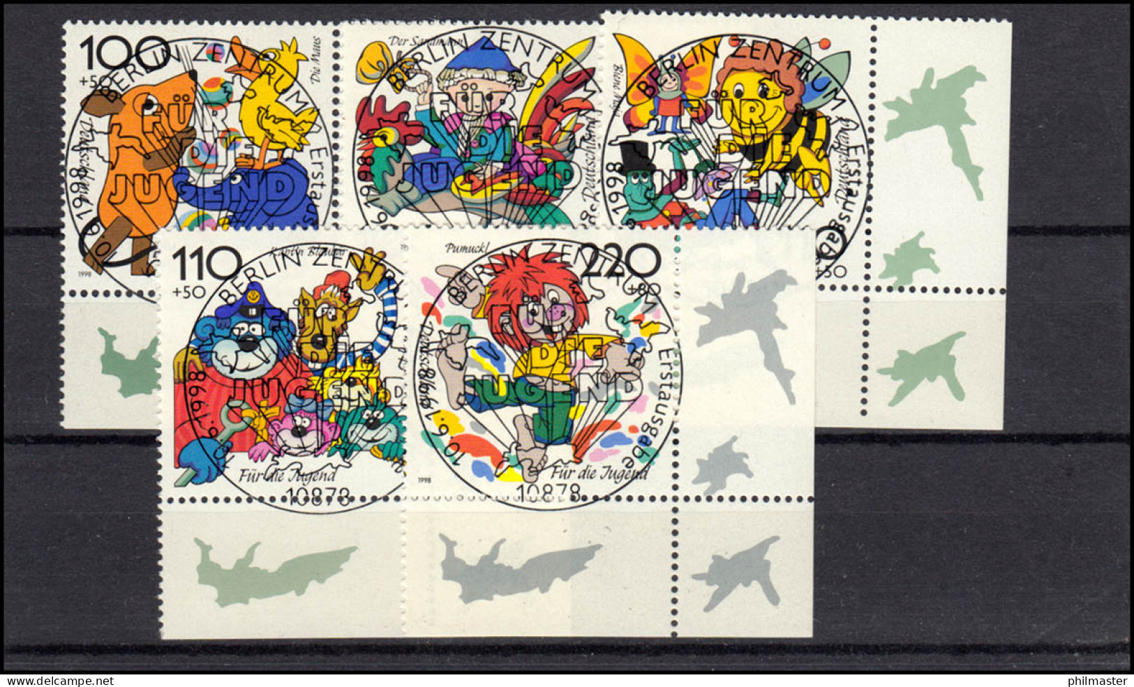 1990-1994 Trickfilmfiguren 1998: ER-Satz U.r. Mit Voll-O ESSt Frankfurt/Main - Used Stamps