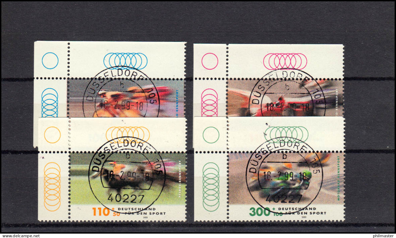 2031-2034 Sporthilfe Rennsport 1999: ER-Satz O.l. Mit Voll-O Düsseldorf Als ET-O - Used Stamps