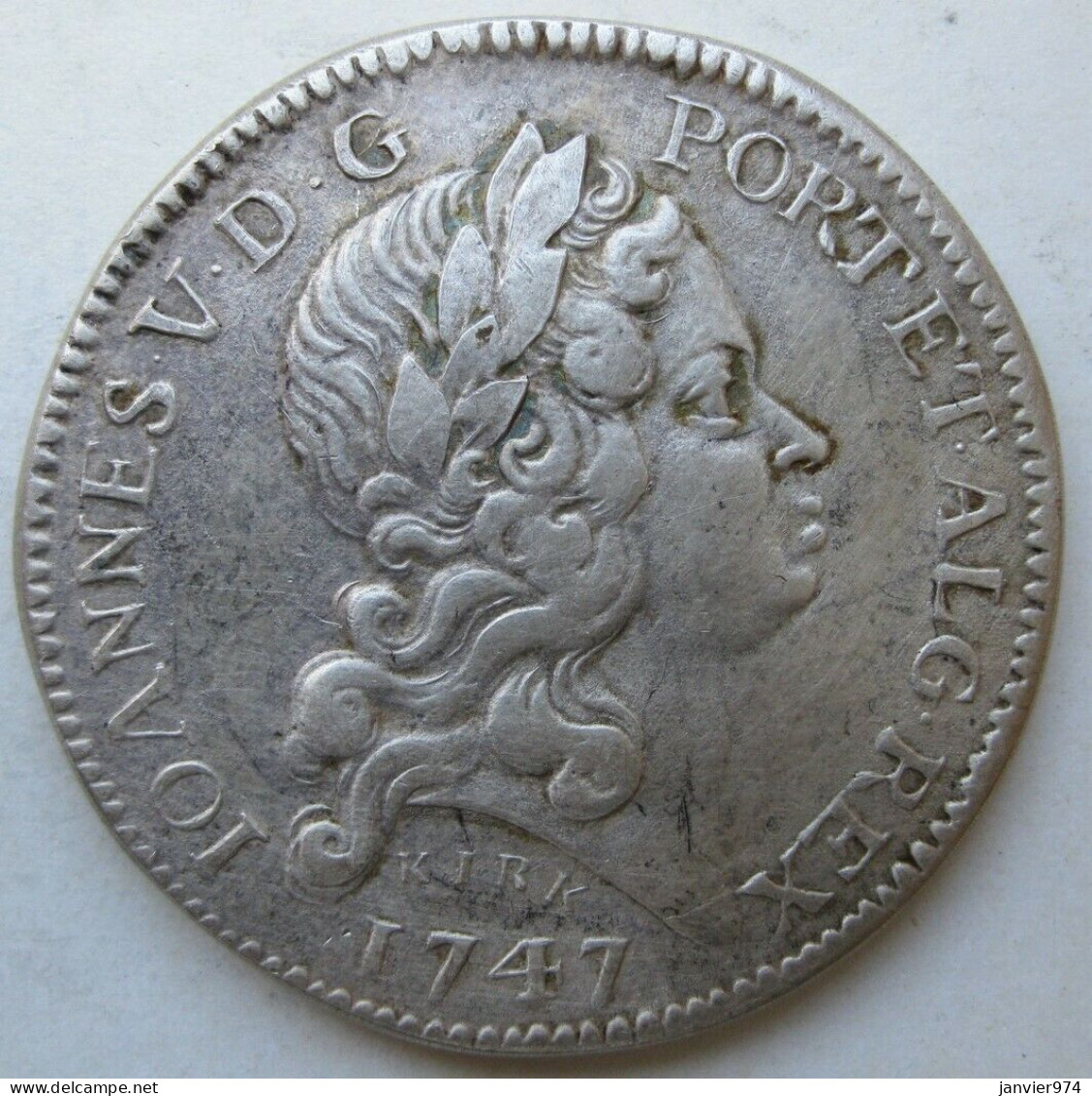 Médaille En Argent  Three Pound Twelve Joa V 1747 Roi Du Portugal & Du Brésil ,  Par La Monnaie De Paris - Andere & Zonder Classificatie