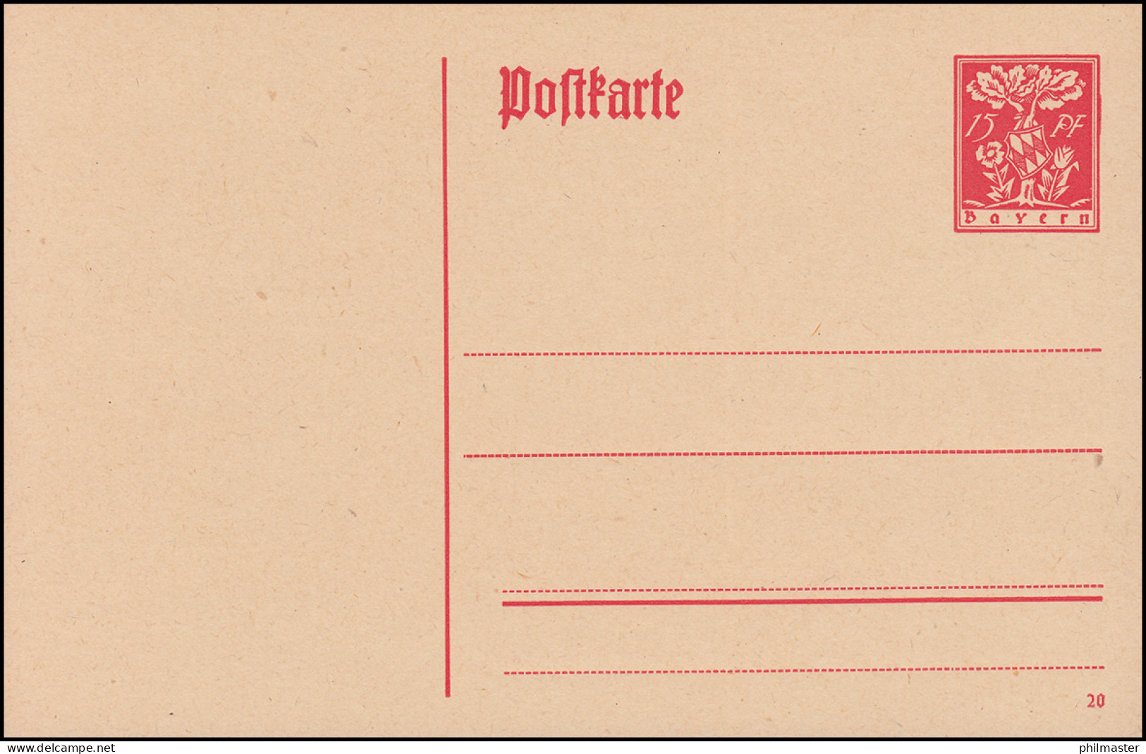 Bayern Postkarte P 117 Abschiedsausgabe 15 Pf Rot, Wie Verausgabt **  - Entiers Postaux