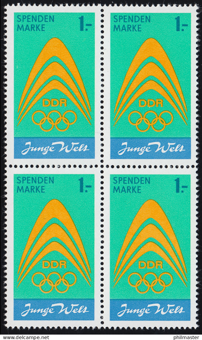 Spendenmarke I Junge Welt / Olympia Von 1971 ** Im Viererblock, Unverausgabt - Altri & Non Classificati