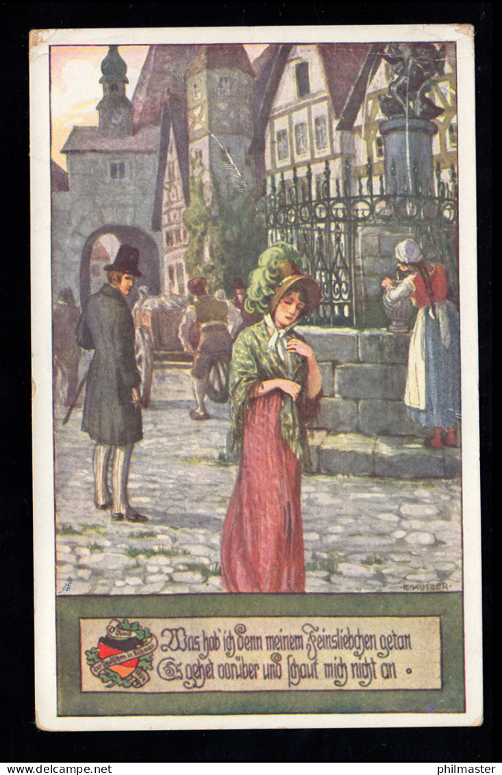 Lyrik-AK Volksliederkarte: Was Hab Ich Denn Mein Feinstliebchen Getan ... 1912 - Autres & Non Classés