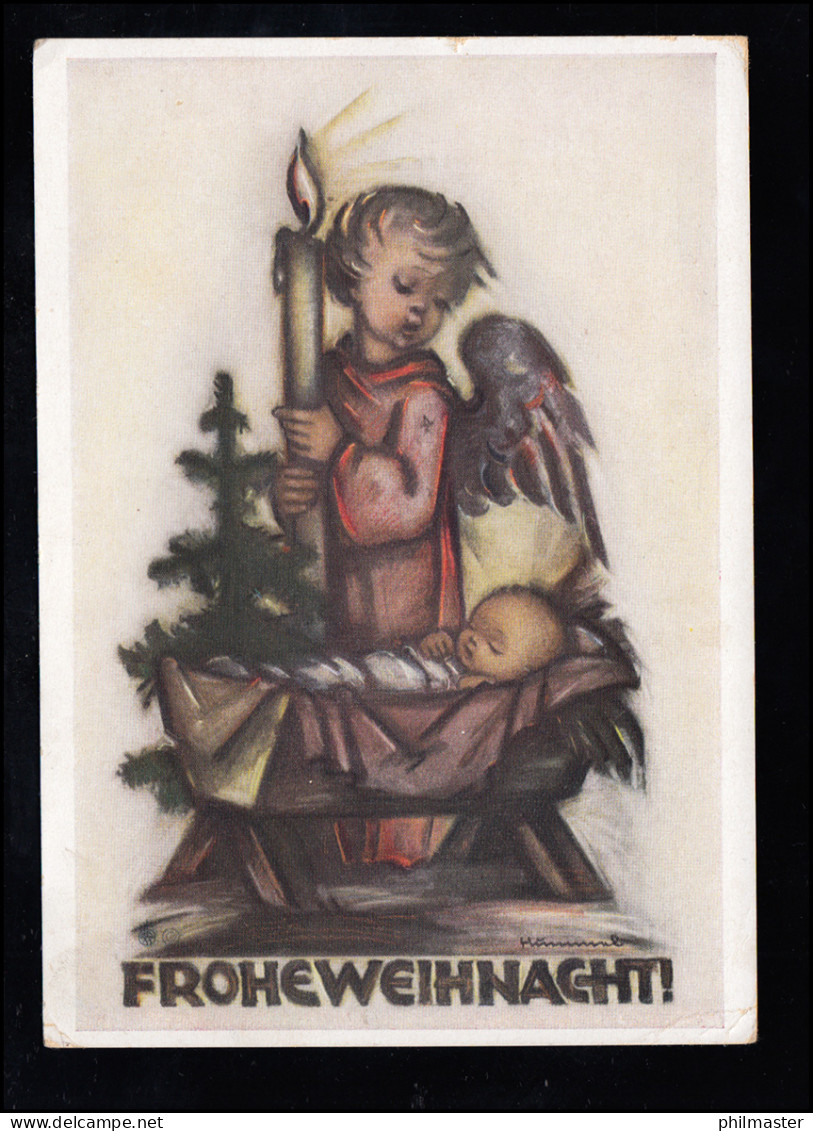 Hummel-AK 5427: Weihnachten! Christkind Engel Kerze, Aus Italien 1952 - Unclassified