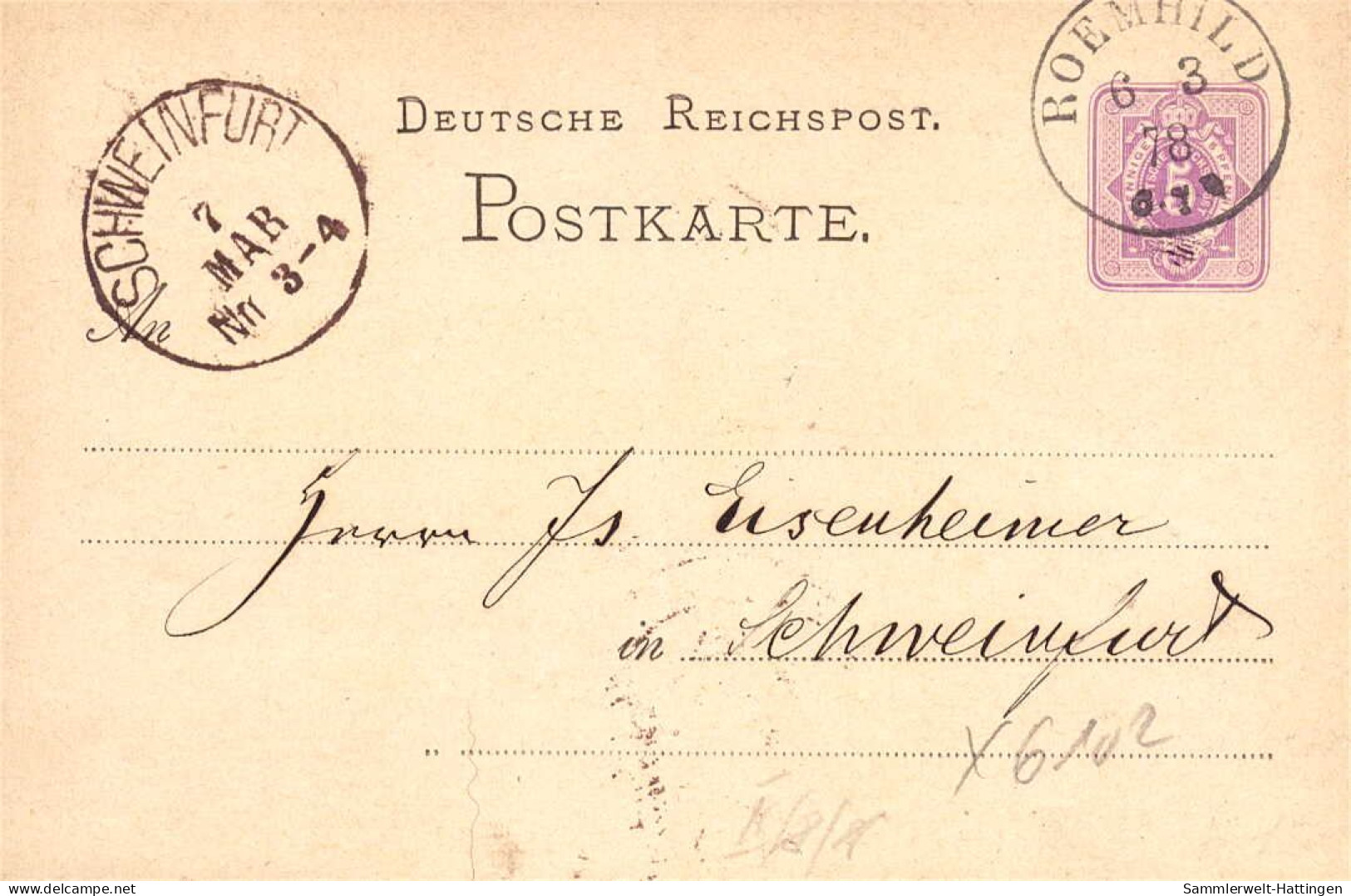 604234 | Sauberer Abschlag Des Poststempels Auf Ganzsache,  | Römhild (O - 6102), -, - - Storia Postale