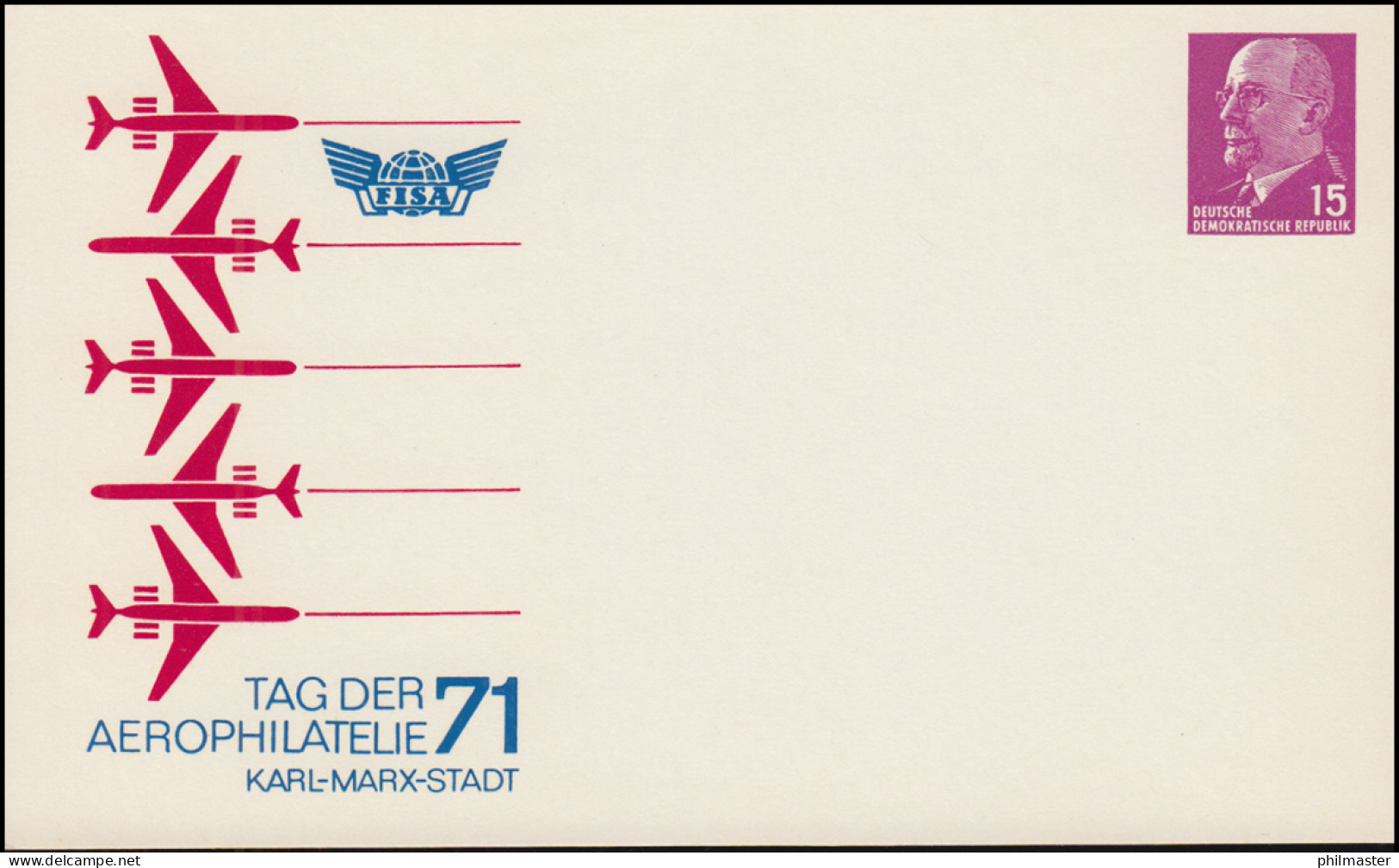 PP 9/19a Ulbricht 15 Pf Tag Der Aerophilatelie 1971, ** - Altri & Non Classificati