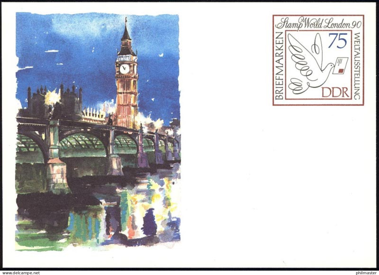 P 105 Ausstellung Stamp World London 1990 75 Pf, Postfrisch - Autres & Non Classés