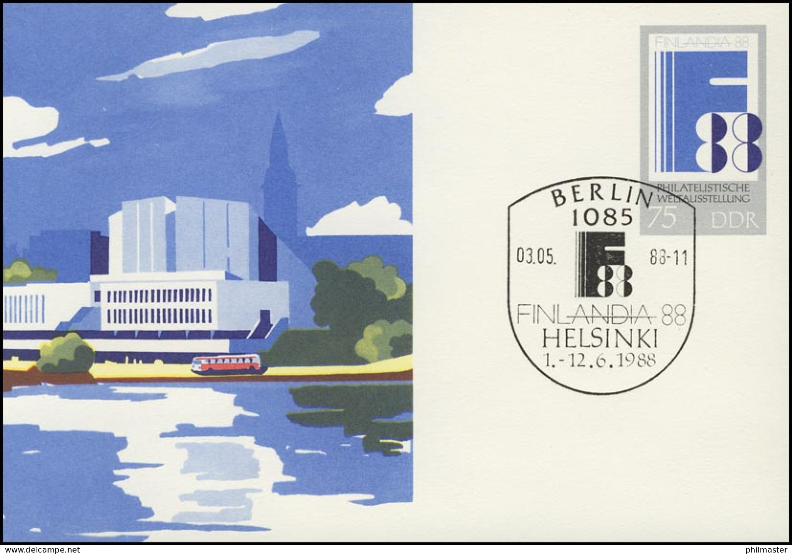 P 100 Ausstellung Finlandia 1988 75 Pf, ESSt Berlin 03.05.1988 - Altri & Non Classificati