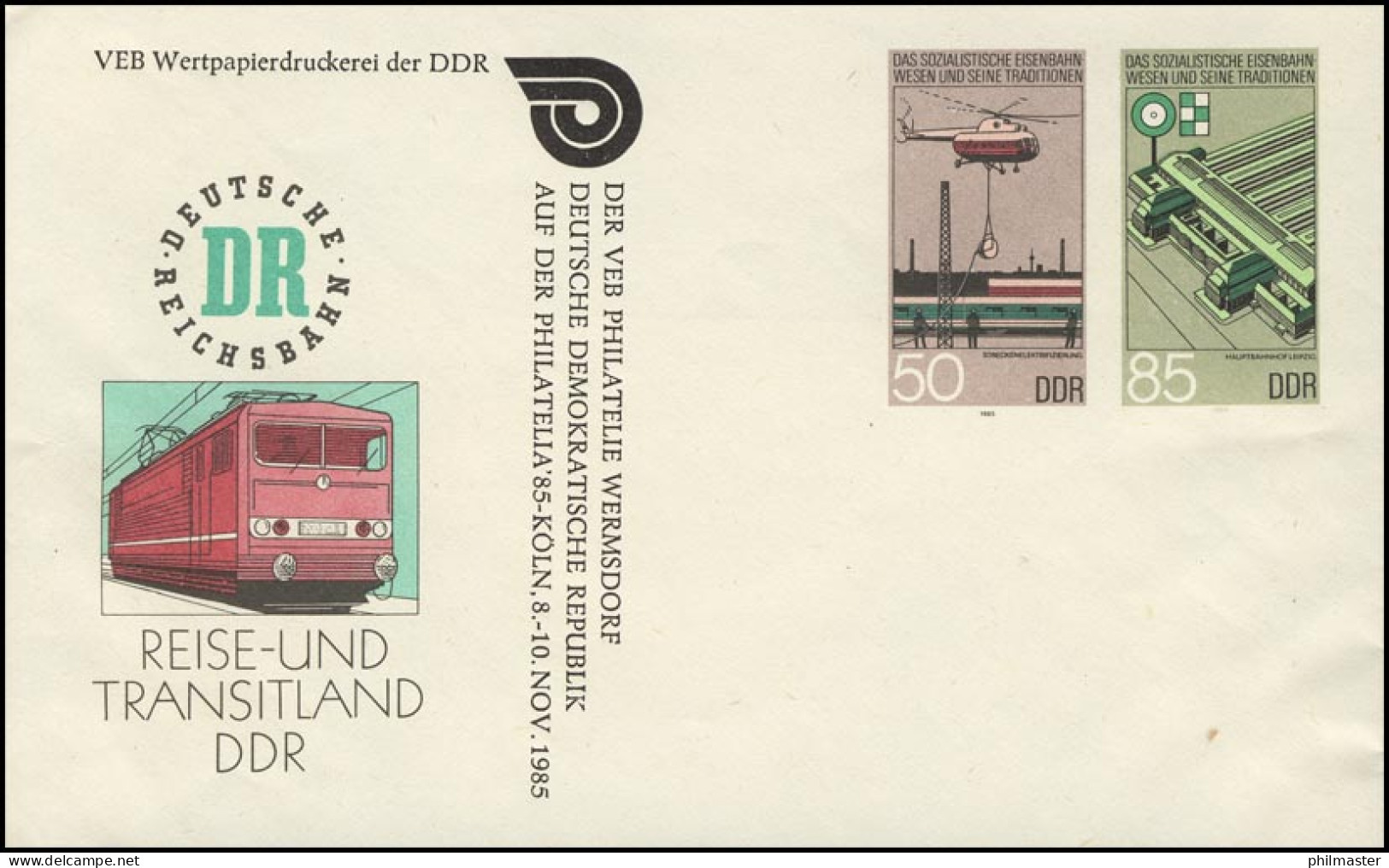 U 3 Eisenbahnwesen In Der DDR 1985, Zudruck Philatelia Köln, Postfrisch - Altri & Non Classificati