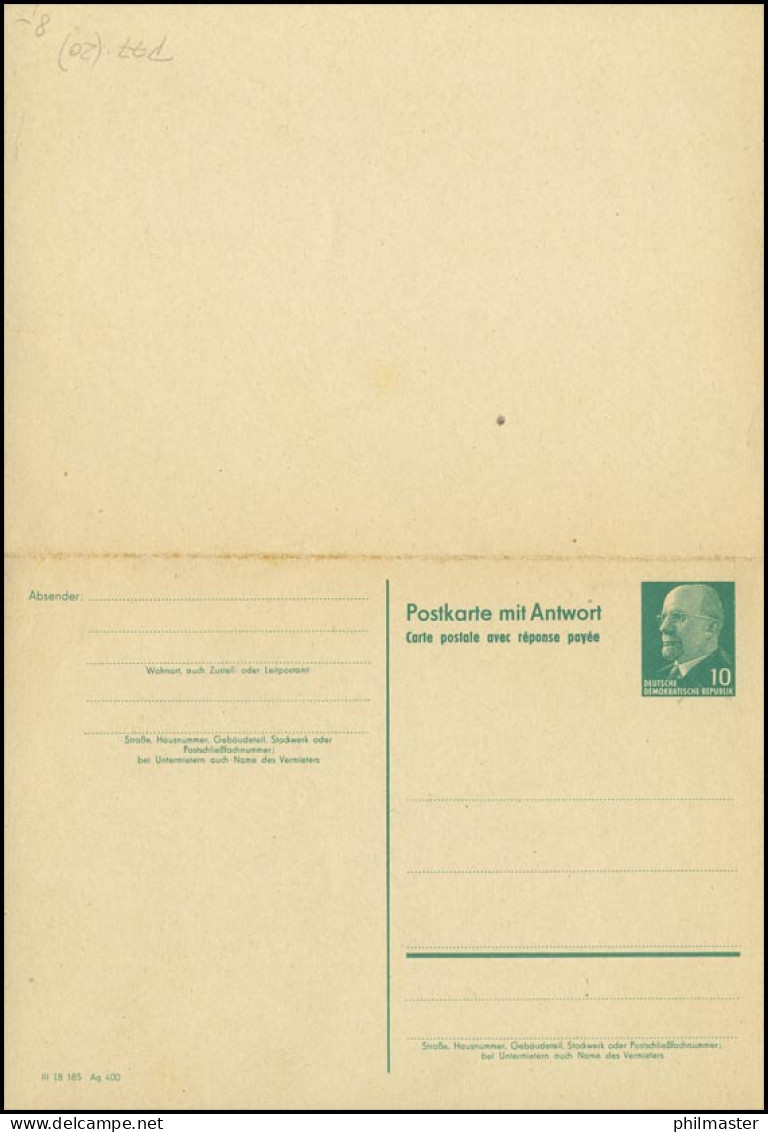 P 73  Walter Ulbricht 10/10 Pf 1961, Postfrisch - Andere & Zonder Classificatie