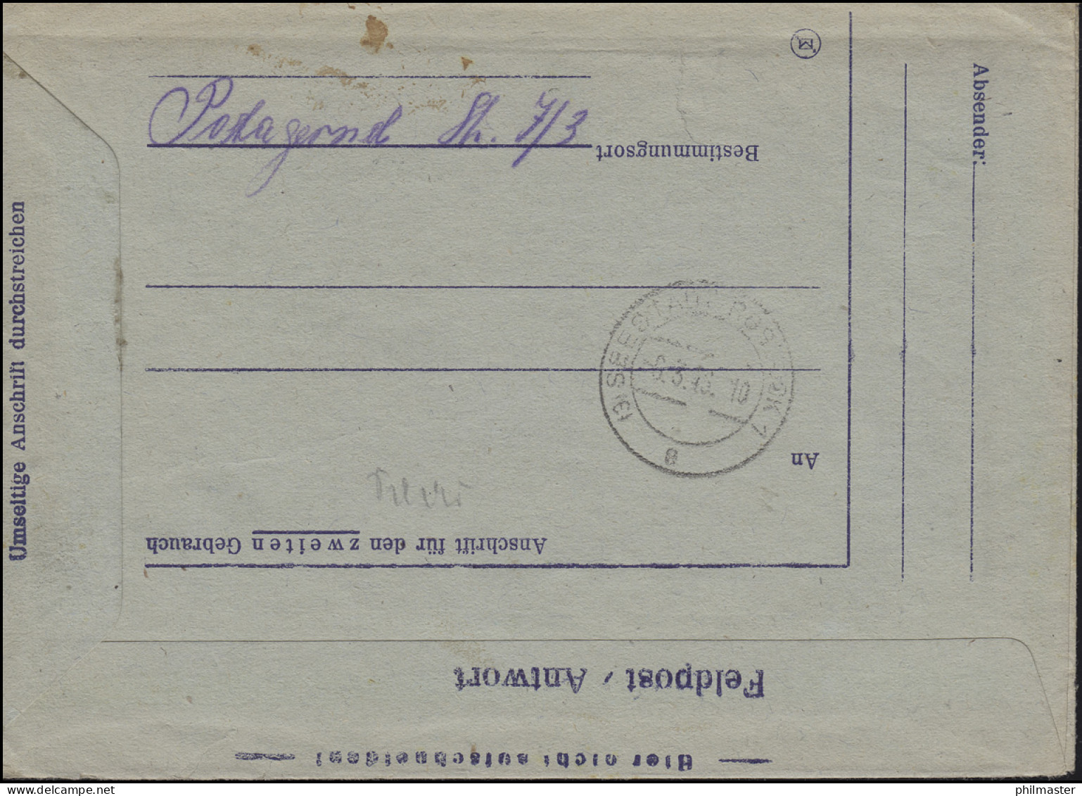 Gebühr-bezahlt-Stempel Auf R-Brief SAARBRÜCKEN Nach ROSTOCK 6.3.1946 - Other & Unclassified