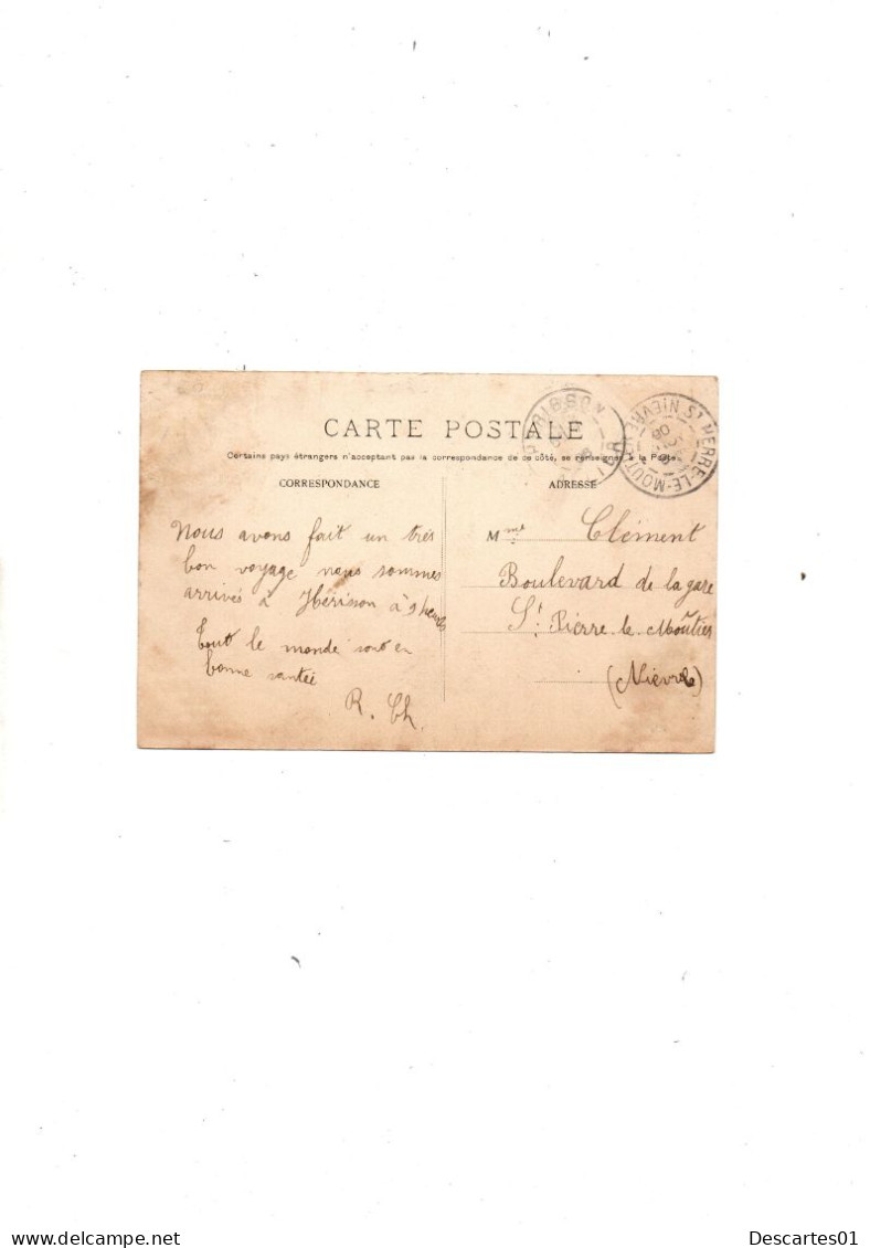 C P A  ANIMEE  SOUVENIR DE HERISSON    CIRCULEE  1906 - Other & Unclassified