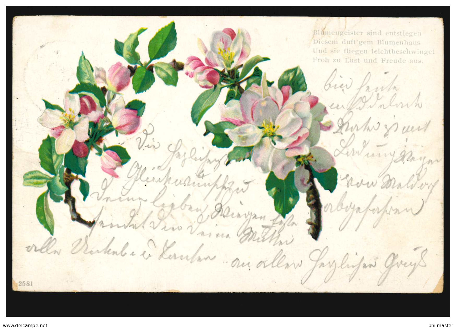 AK Blütenzweige, Gedicht: Blumengeister ..., EDDELAK 1.10.1900 - Other & Unclassified
