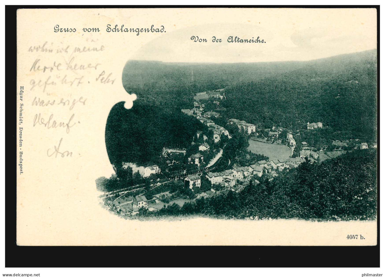 AK Gruss Vom Schlangenbad: Von Der Altaneiche 26.6.1900 Nach ODENKIRCHEN 27.6.00 - Autres & Non Classés