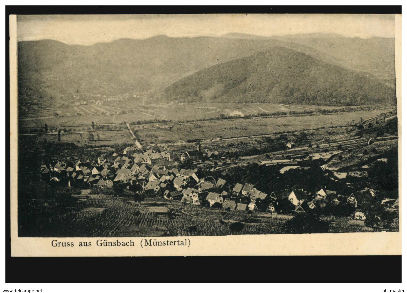 AK Gruss Aus Günsbach (Münstertal) - Panoramaansicht, Feldpostkarte 1915 - Autres & Non Classés