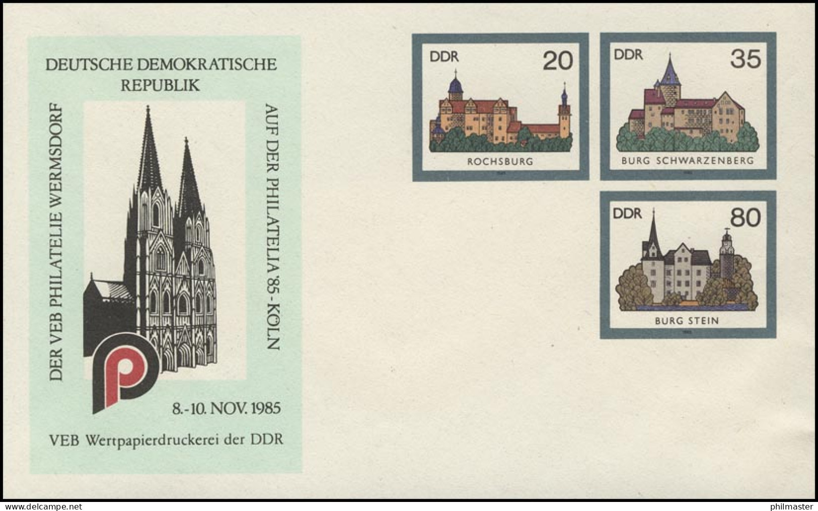 U 2 Burgen Der DDR 1985, Zudruck Philatelia Köln, Postfrisch - Sonstige & Ohne Zuordnung