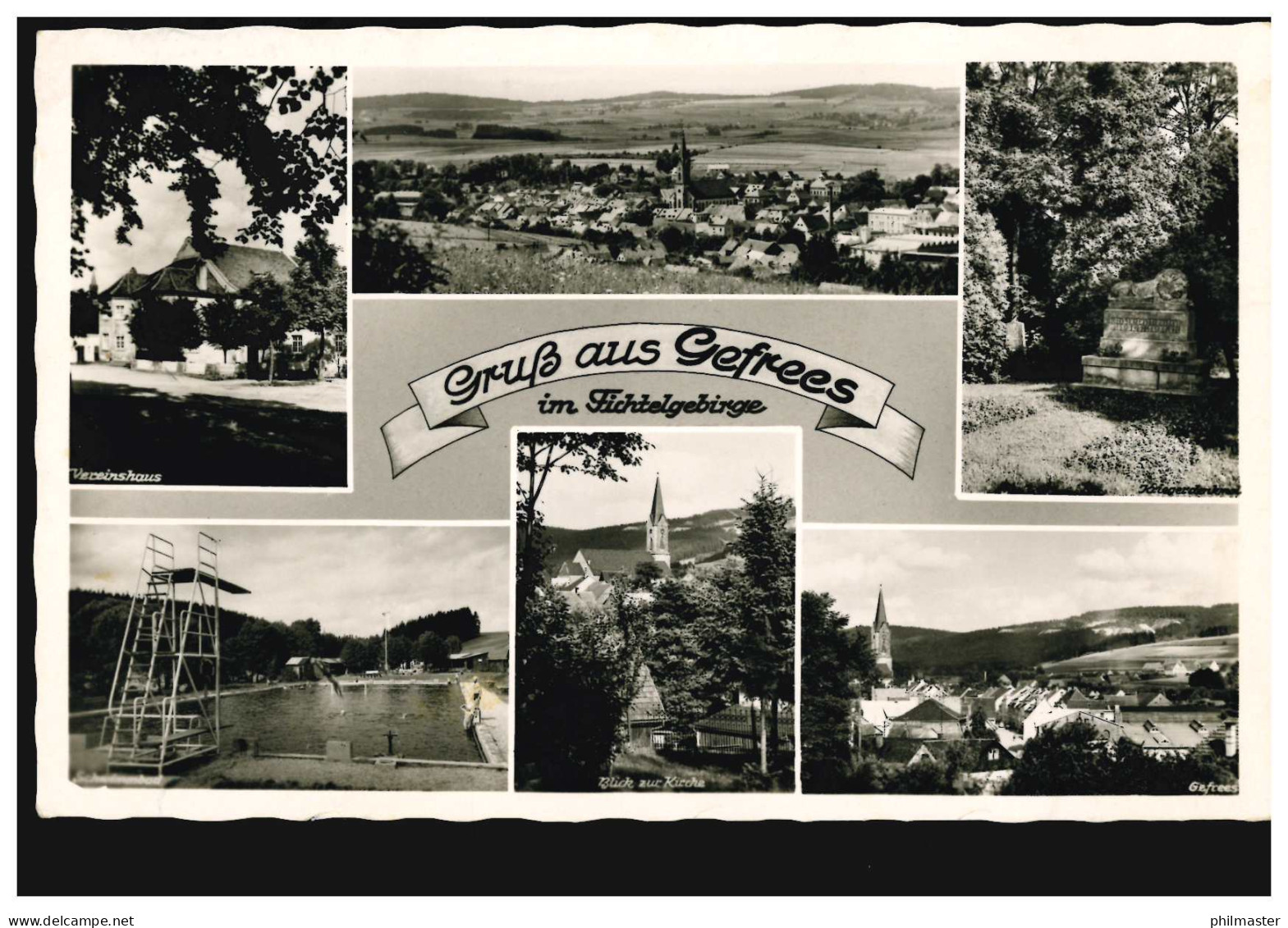 AK Gruß Aus Gefrees Im Fichtelgebirge Mit 6 Bilder, SELB 1 - 11.6.1954  - Altri & Non Classificati