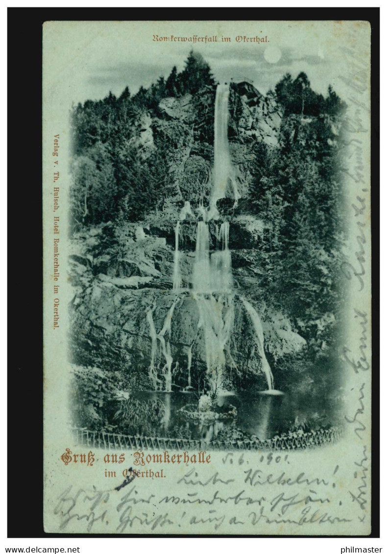 AK Gruss Aus Romkerhalle Im Okertal: Romkerwasserfall, OKER 5.6.1901 - Altri & Non Classificati