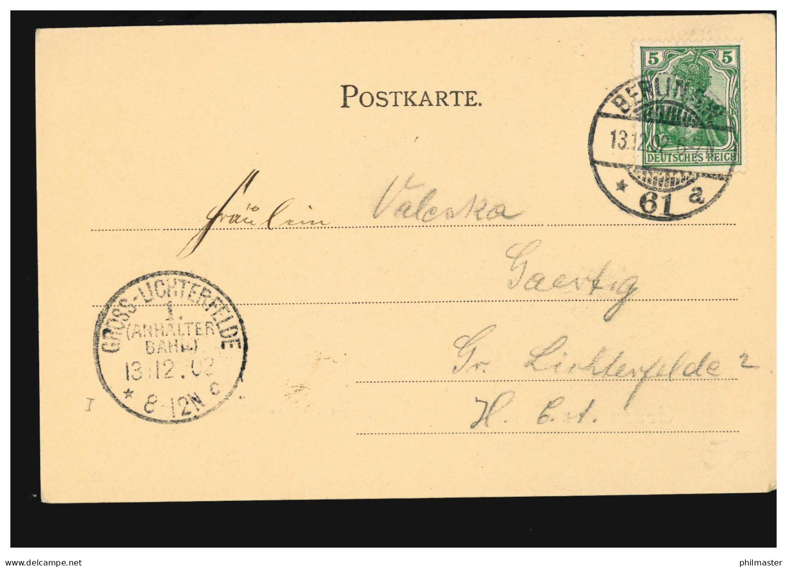 AK Gruss Aus Berlin: Försterhäuschen Im Tiergarten, BERLIN S.W. 61a 13.12.1902 - Autres & Non Classés