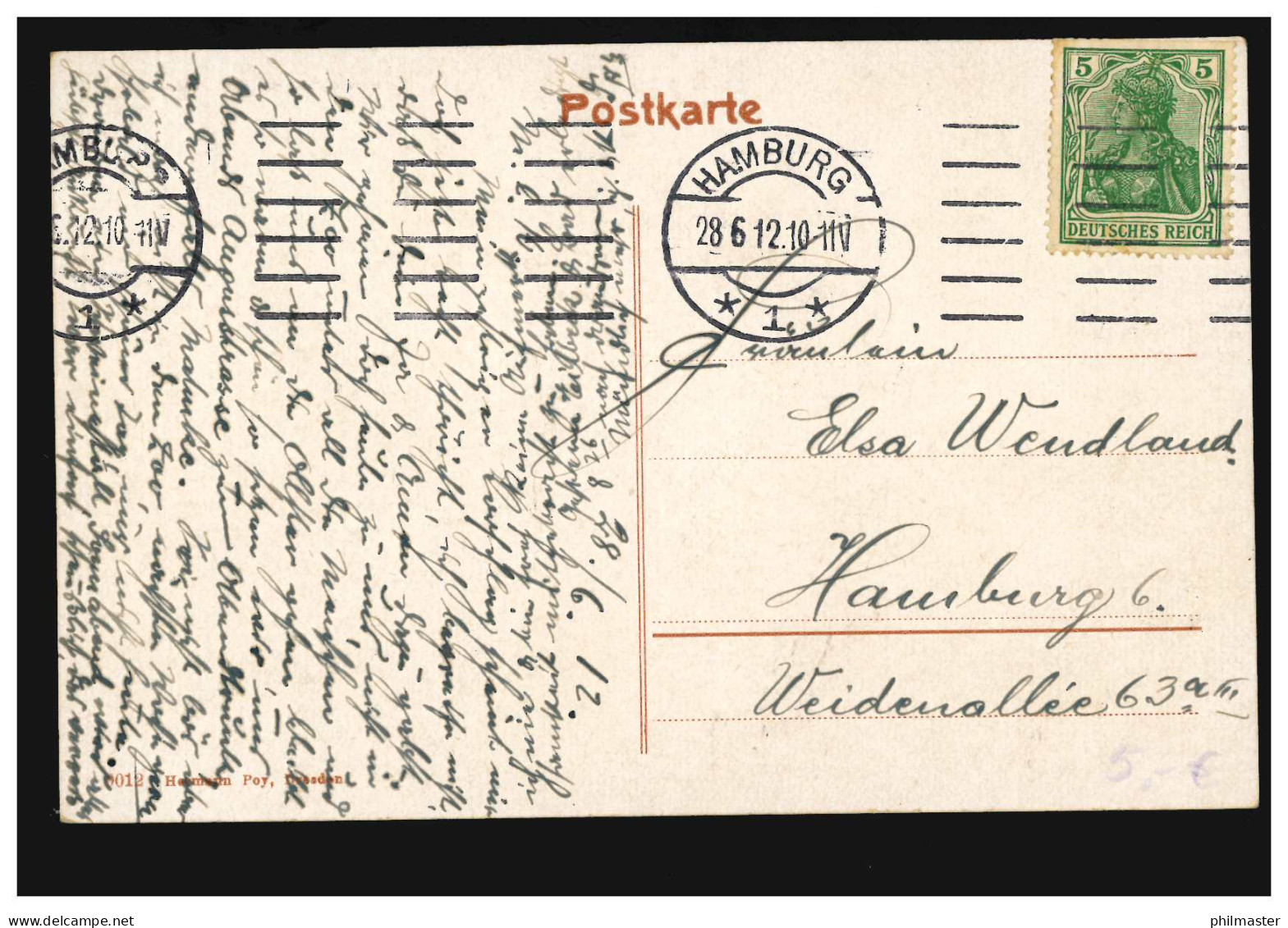 AK Gruss Aus Der Sächsisch-bömischen Schweiz Mit 10 Bildern, HAMBURG 28.6.1912 - Altri & Non Classificati