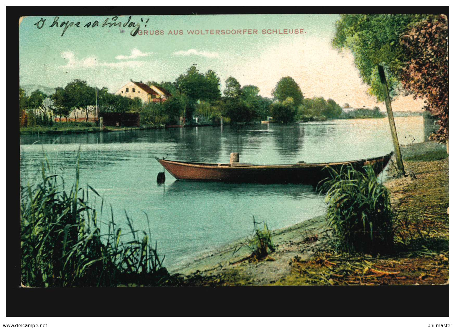 AK Gruss Aus Woltersdorfer Schleusse, BERLIN S.O. 15 D 11.7.1910 - Autres & Non Classés