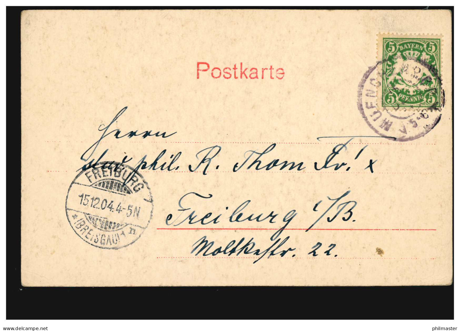 AK Gruß Aus München: Neue Residenz Königsbau, 15.12.1904 Nach FREIBURG 15.12.04 - Other & Unclassified