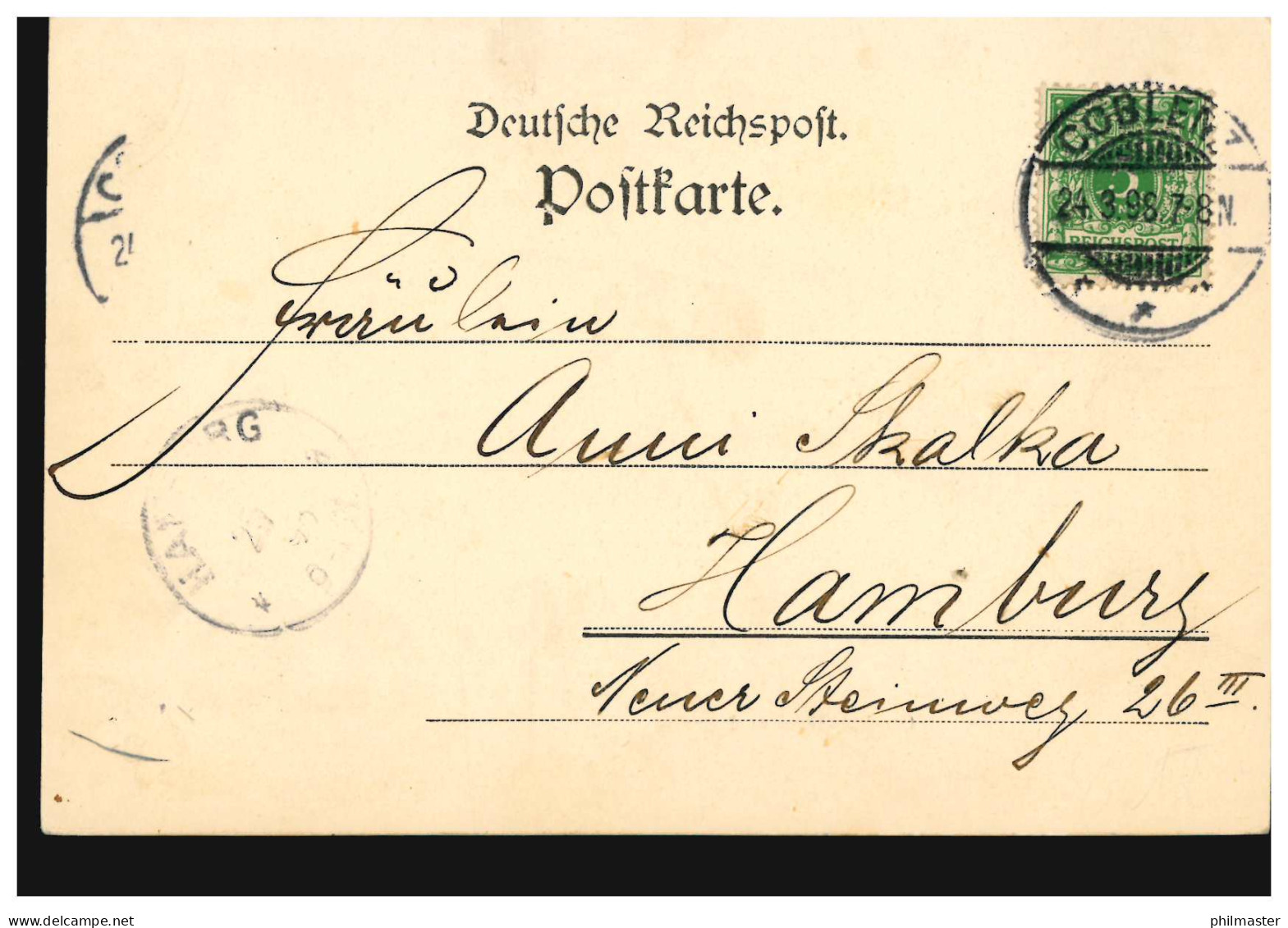 AK Gruss Aus Koblenz: Goeben-Denkmal, COBLENZ 24.3.1898 - Other & Unclassified