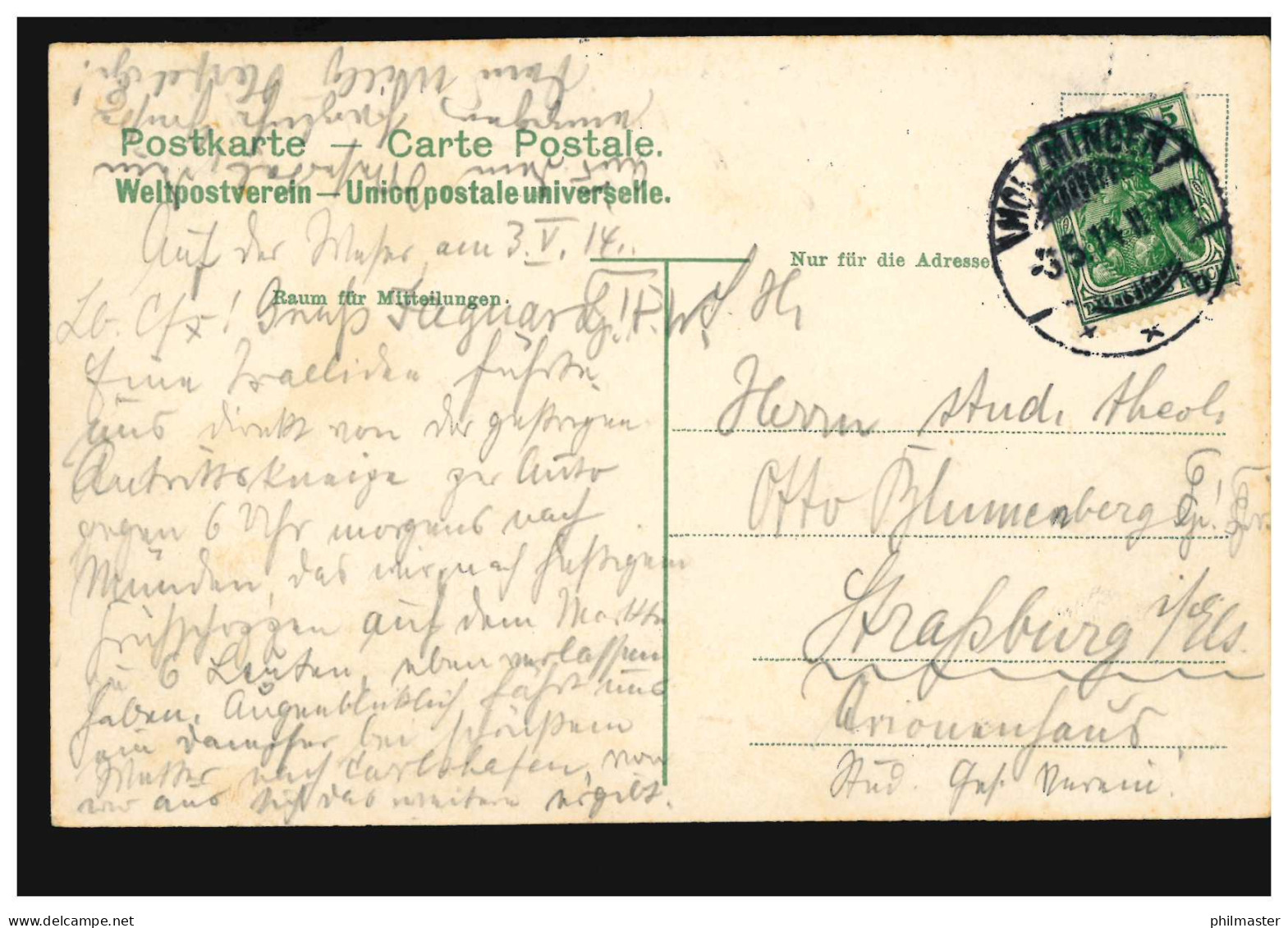AK Gruss Von Von Der Weser - Raddampfer Graf Moltke, HOLZMINDEN 3.5.1914 - Autres & Non Classés