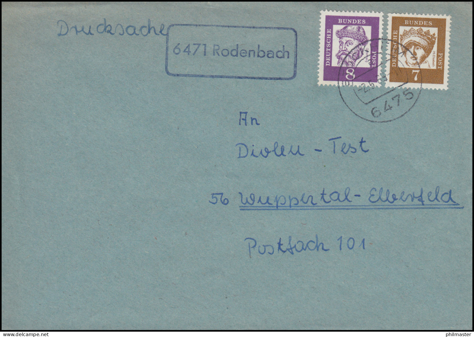 Landpost-Stempel 6471 Rodenbach Auf Brief STOCKHEIM 2.5.1963  - Andere & Zonder Classificatie