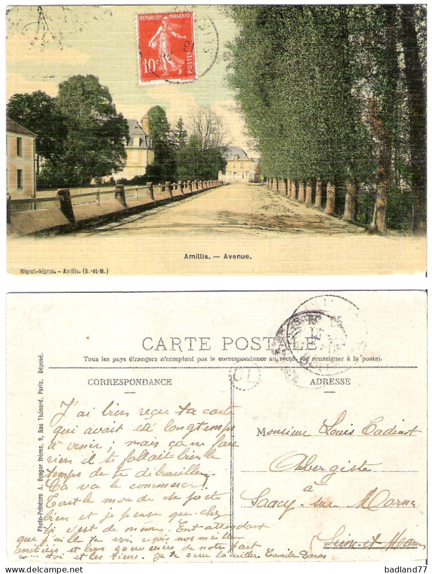 77 - AMILLIS - Avenue (carte Couleur-toilée) - Autres & Non Classés