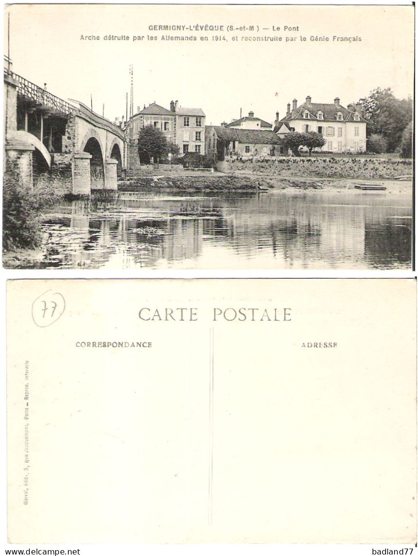 77 - GERMIGNY-L'EVEQUE - Le Pont - Arche Détruite - Autres & Non Classés