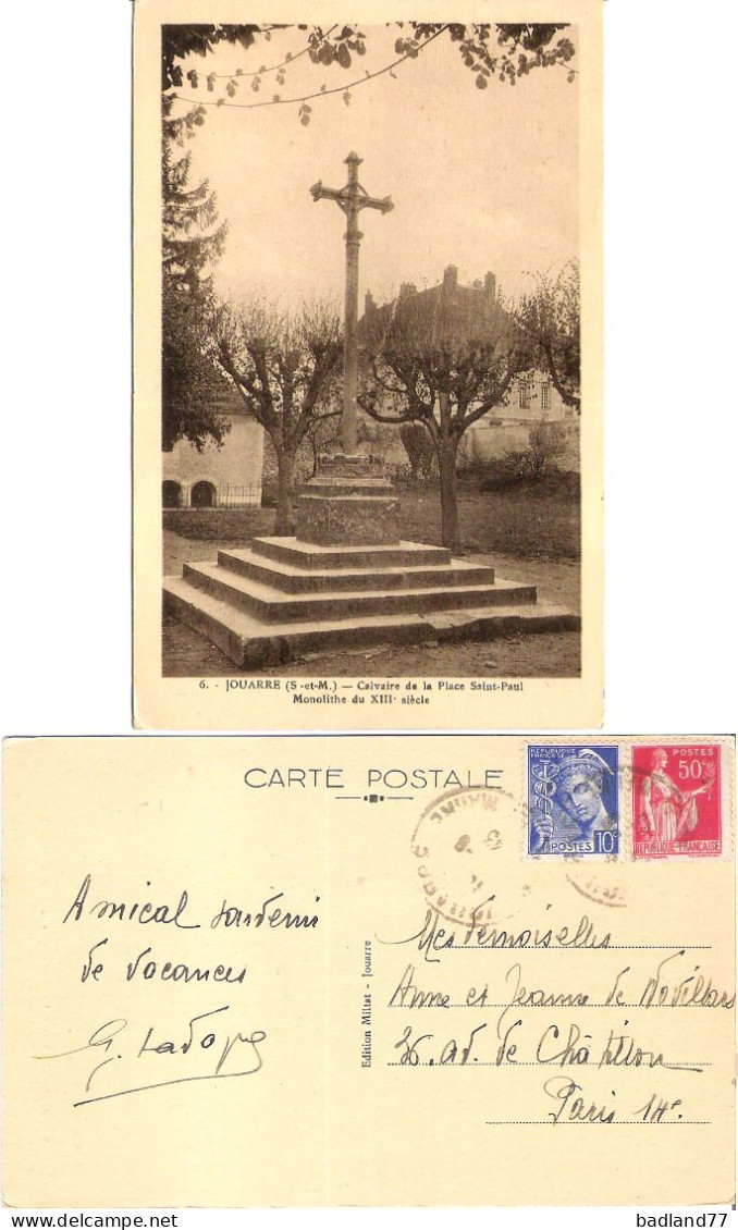 77 - JOUARRE (S.-et-M.) - Calvaire De La Place Saint-Paul - Monolithe Du XIIIe Siècle - Autres & Non Classés