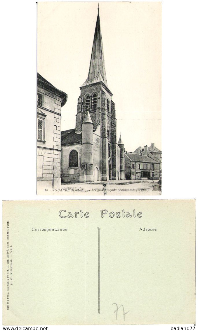 77 - JOUARRE (S.-et-M.) - L Eglise Façade Occidentale    (Belle Carte-non Circulée) - Autres & Non Classés