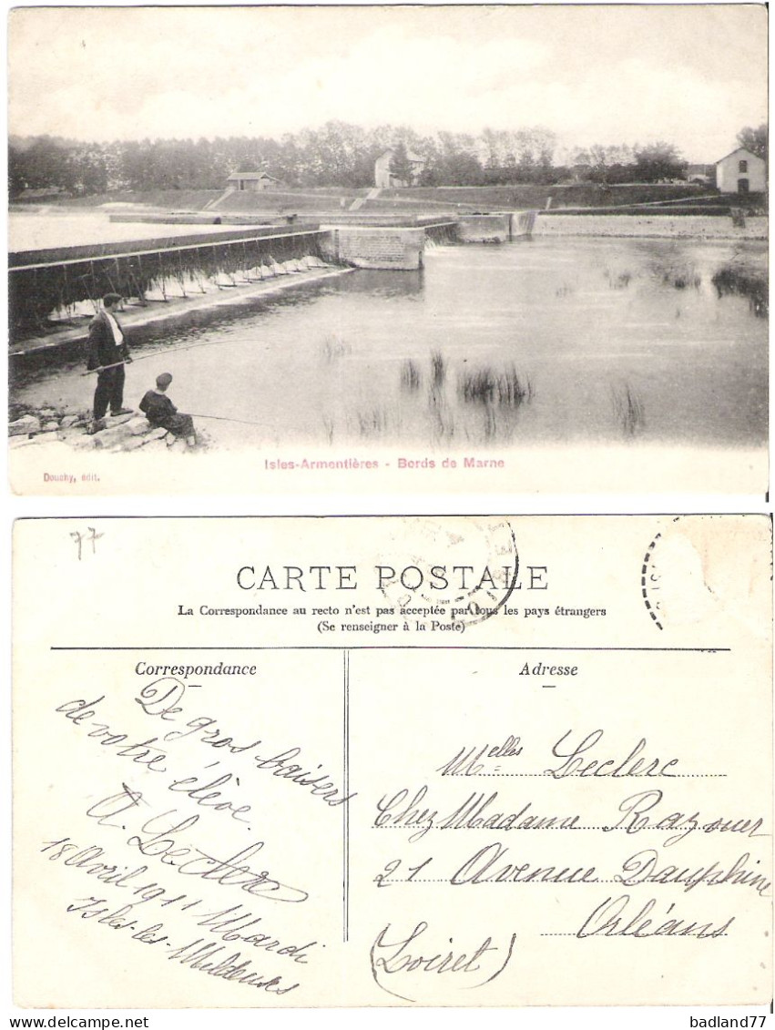 77 - ISLES-ARMENTIERES - Bords De  Marne      (animée-pêcheurs-barrage) - Autres & Non Classés