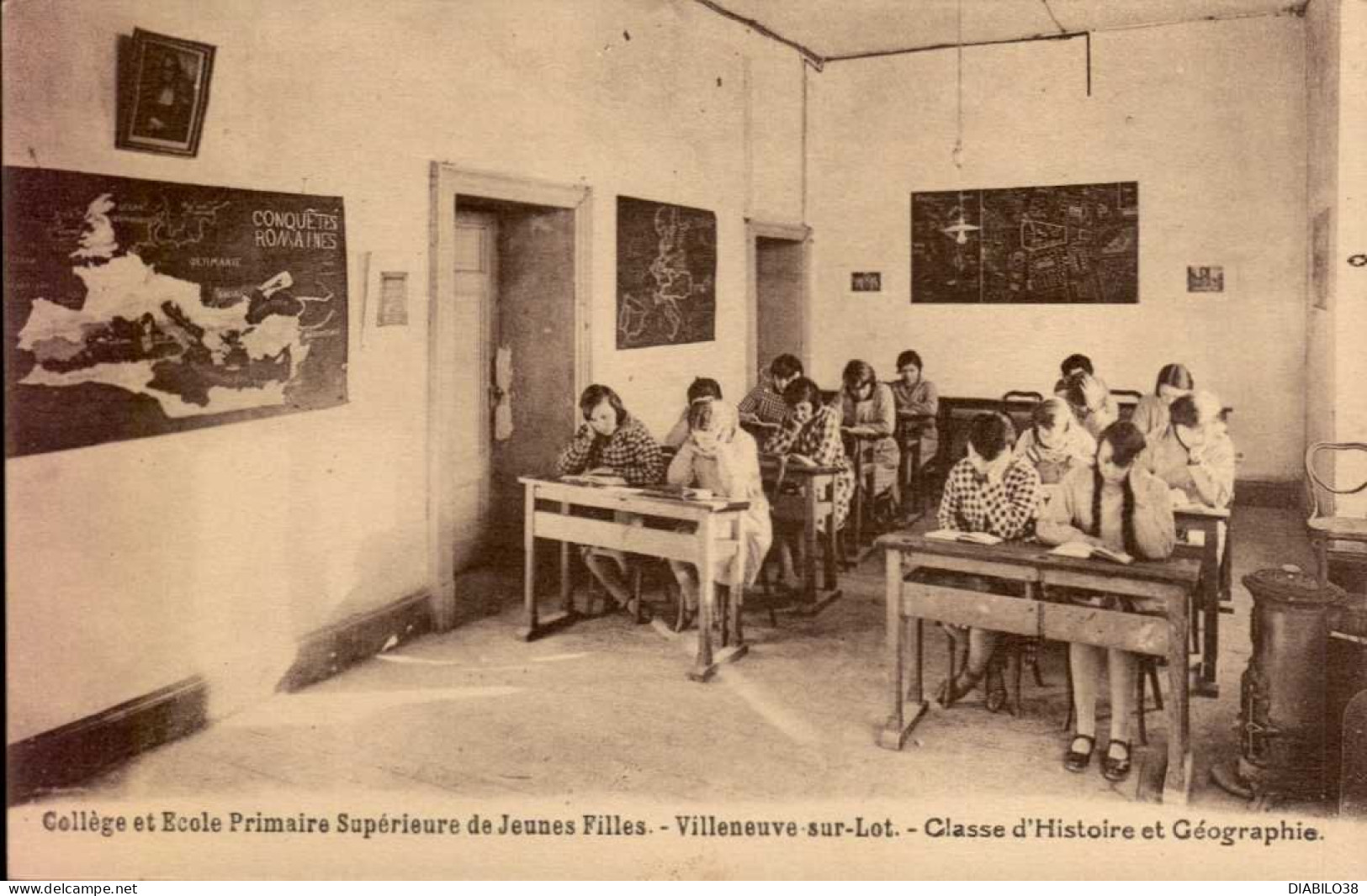 VILLENEUVE-SUR-LOT  ( LOT ET GARONNE ) COLLEGE ET ECOLE PRIMAIRE SUPERIEURE DE JEUNES FILLES . CLASSE D ' HISTOIRE ET - Villeneuve Sur Lot