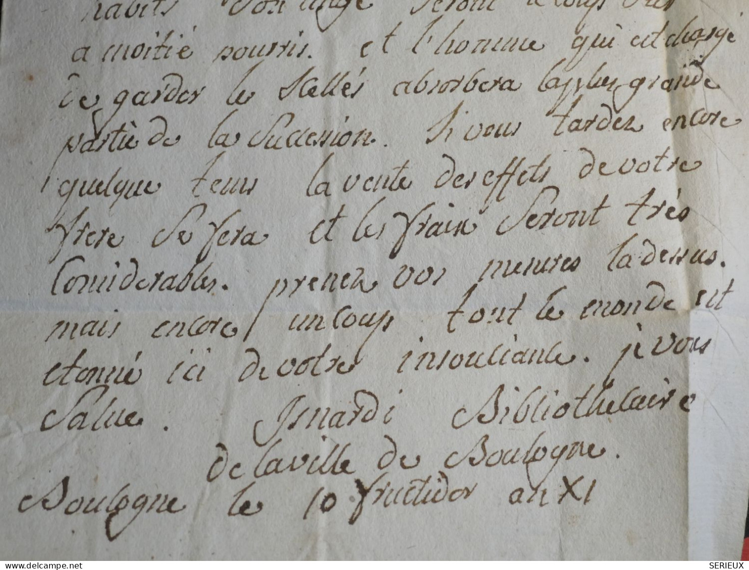 DO11 FRANCE  RARE LETTRE DEBOURSé   AURILLAC BON POUR MASSIAC AN XI   +AFF. INTERESSANT+++ - 1801-1848: Précurseurs XIX