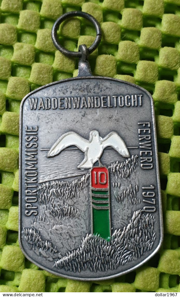 Medaile   : Waddenwandeltocht: Sportkommissie Ferwerd 1970 , Friesland.  -  Original Foto  !!  Medallion  Dutch . - Autres & Non Classés