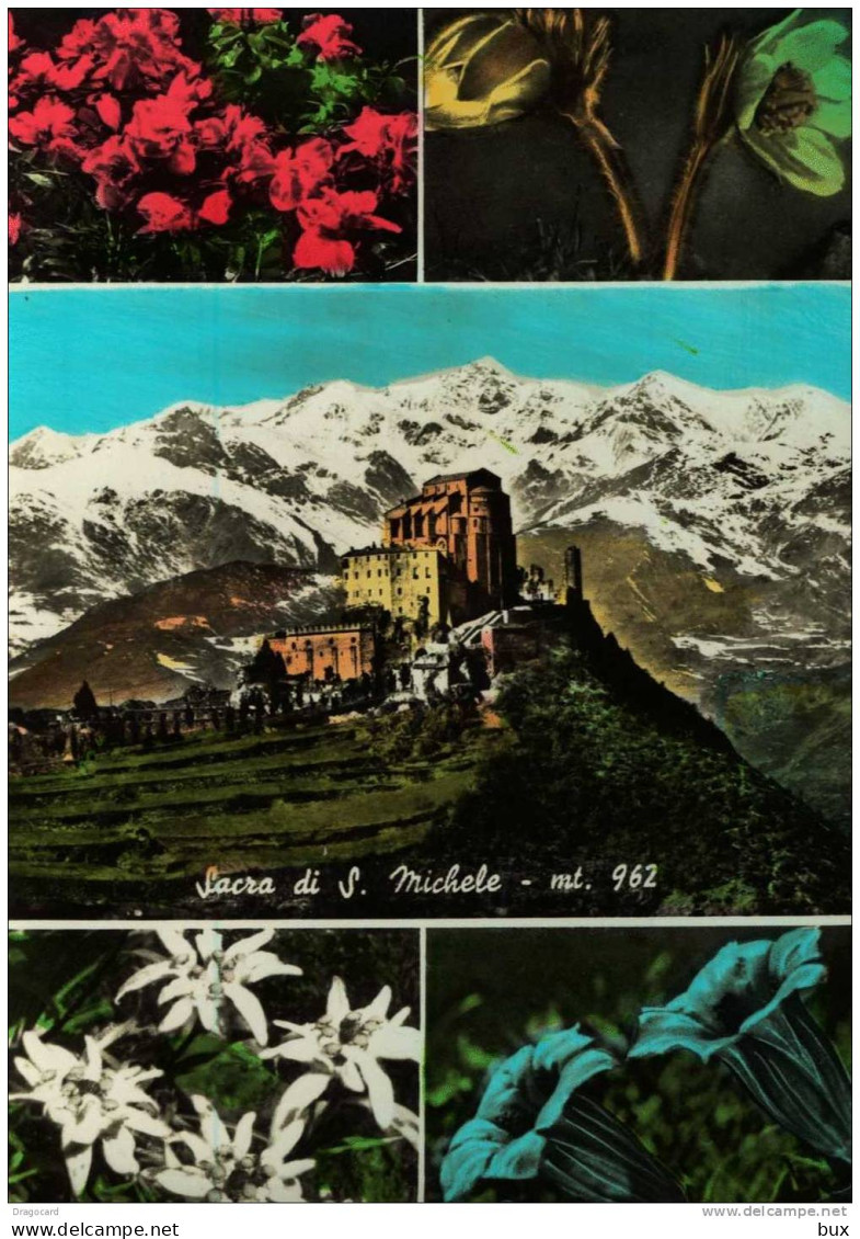 S.AMBROGIO TORINESE - ABBAZIA SACRA DI S.MICHELE    TORINO PIEMONTE VIAGGIATA COME DA FOTO PERFETTA ACQUERELLATA - Sonstige & Ohne Zuordnung