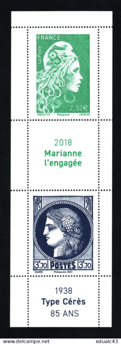 2023  FACE AVANT ( 2 Timbres ) Du Carnet Gommé N° 1532 - MARIANNE L'Engagée + Cérès  NEUF ** NON Plié - Commemorrativi