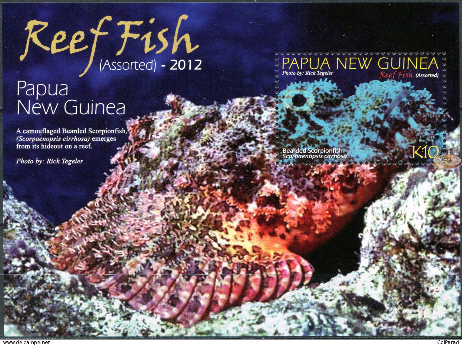 PAPUA NEW GUINEA - 2012 - SOUVENIR SHEET MNH ** - Reef Fish - Papua New Guinea