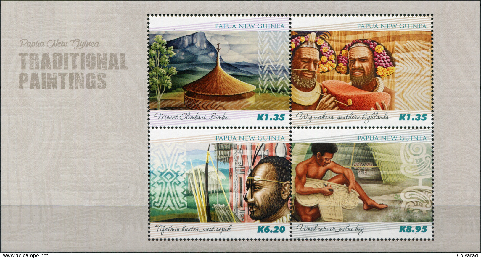 PAPUA NEW GUINEA - 2015 - MINIATURE SHEET MNH ** - Traditional Paintings - Papua New Guinea